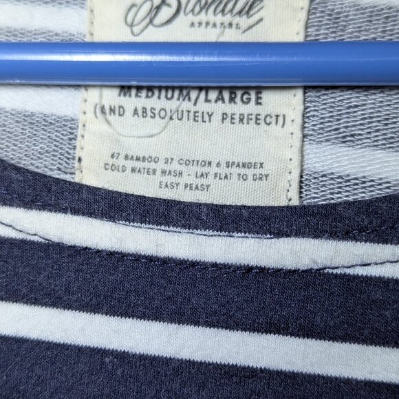 Navy and White Striped Riverbend Tunic dress by Blondie Apparel - Picture 2 of 4